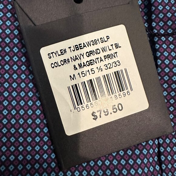 BEN SHERMAN MENS BLUE AND PURPLE LONG SLEEVE BUTTON SHIRT NEW SLIM FIT 15/15 1/2 - Picture 6 of 11